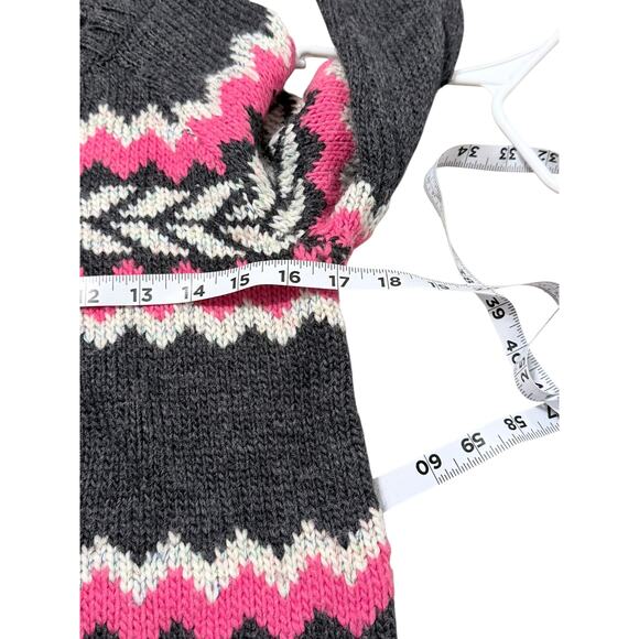 American Eagle Fair Isle Sweater Gray and Pink Women's Size Small - Picture 5 of 6